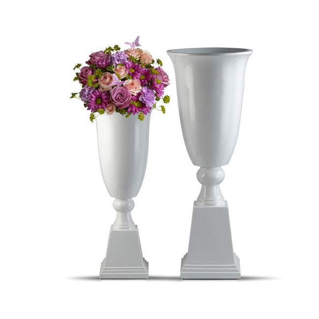 White Table Vases Decoration Wholesale 106cm Tall Floor Vase Classic Large Trumpet Vase