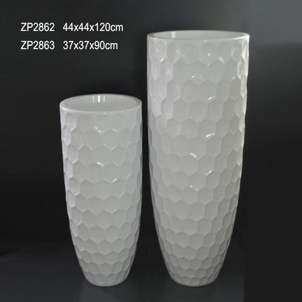 Fabrikdirektlieferung Moderne Fiberglas-Bodenvase für Wohnzimmer Salon Umweltfreundliche Große Blumenvase Heimdekoration