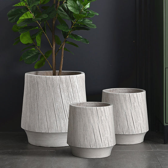 Dia 23/33/45cm Fiber Pots Wholesale Modern Flower Pot Creative Simple Clay Outdoor Indoor Planter Large Medium Small Plant Pot