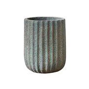 Cement Flower Planter Stripe Pattern GRC Flower Pot Outdoor Indoor Concrete Big Pots for Plants