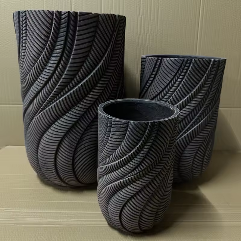 33/44/56cm Tall White Planter Wholesale Modern Flower Pot Outdoor Indoor Pots for Plants Fiber Clay Large Planter Pots
