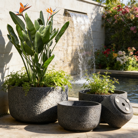 Blumentöpfe und Pflanzgefäße aus Magnesiumoxid, große Outdoor-Pflanzgefäße, Indoor-Tontöpfe für Pflanzen