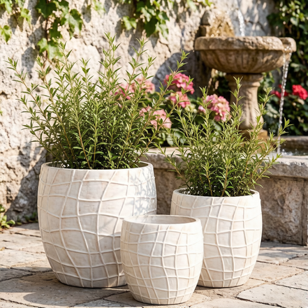 Big Outdoor Pot for Trees Factory Wholesale Plant Pots Large Size Indoor Outdoor Fiber Flower Pots Planters