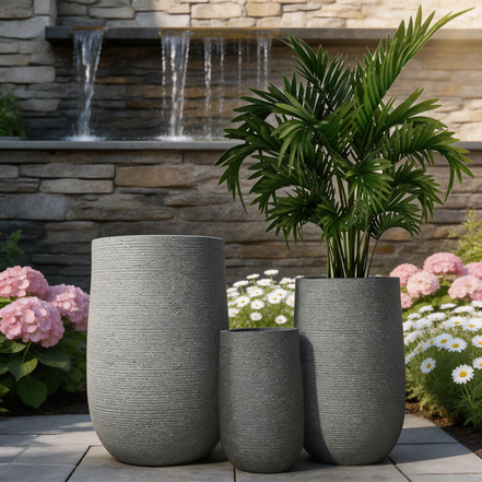 Tall Planter Indoor Modern Planters Large Outdoor Garden Pots Factory Wholesale Fiber Clay Flower Pots