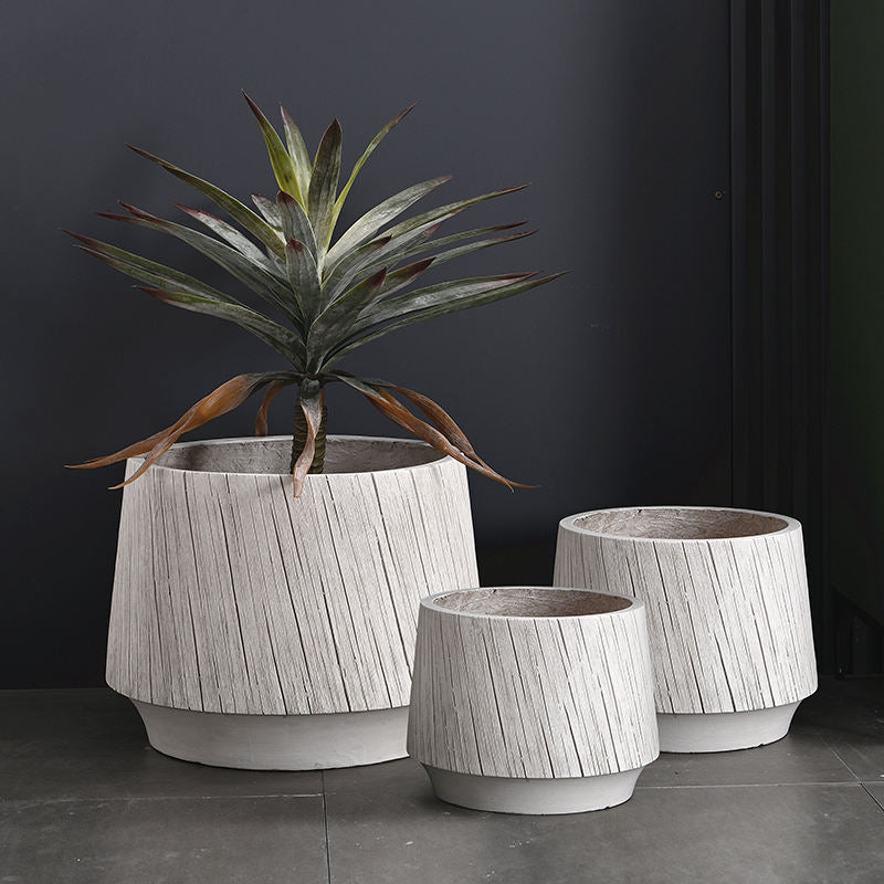 Dia 23/33/45cm Faser-Töpfe Großhandel Moderner Blumentopf Kreativer einfacher Tontopf Außen Innen Pflanzgefäß Groß Mittel Klein