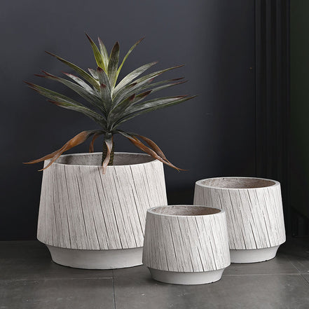 Dia 23/33/45cm Faser-Töpfe Großhandel Moderner Blumentopf Kreativer einfacher Tontopf Außen Innen Pflanzgefäß Groß Mittel Klein