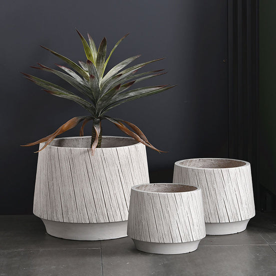 Dia 23/33/45cm Fiber Pots Wholesale Modern Flower Pot Creative Simple Clay Outdoor Indoor Planter Large Medium Small Plant Pot
