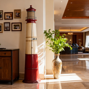 仿古灯塔木制储物柜带灯7层手工环保耐用地板储物架和支架