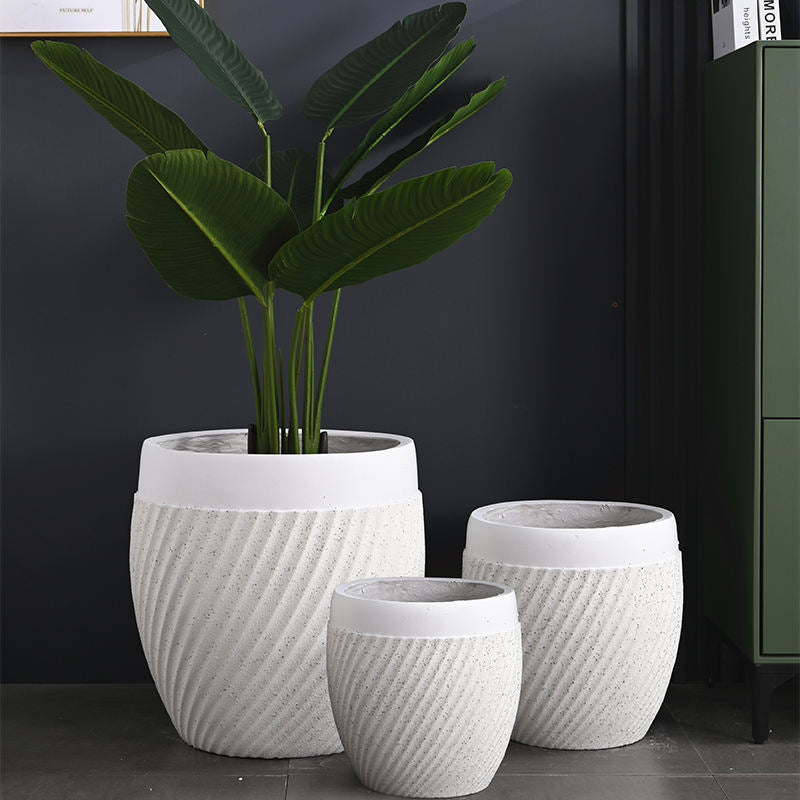 33/43/57cm Großer Blumentopf Hohe Pflanzgefäße Innen Außen Pflanzgefäße und Töpfe Fabrik Großhandel Fiberclay Töpfe für Pflanzen