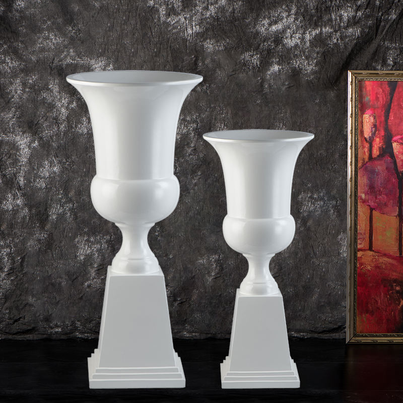 Classic Trumpet Flower Vases for Weddings Centerpiece 48 Inch Tall White Urn Vase Decoration Mariage