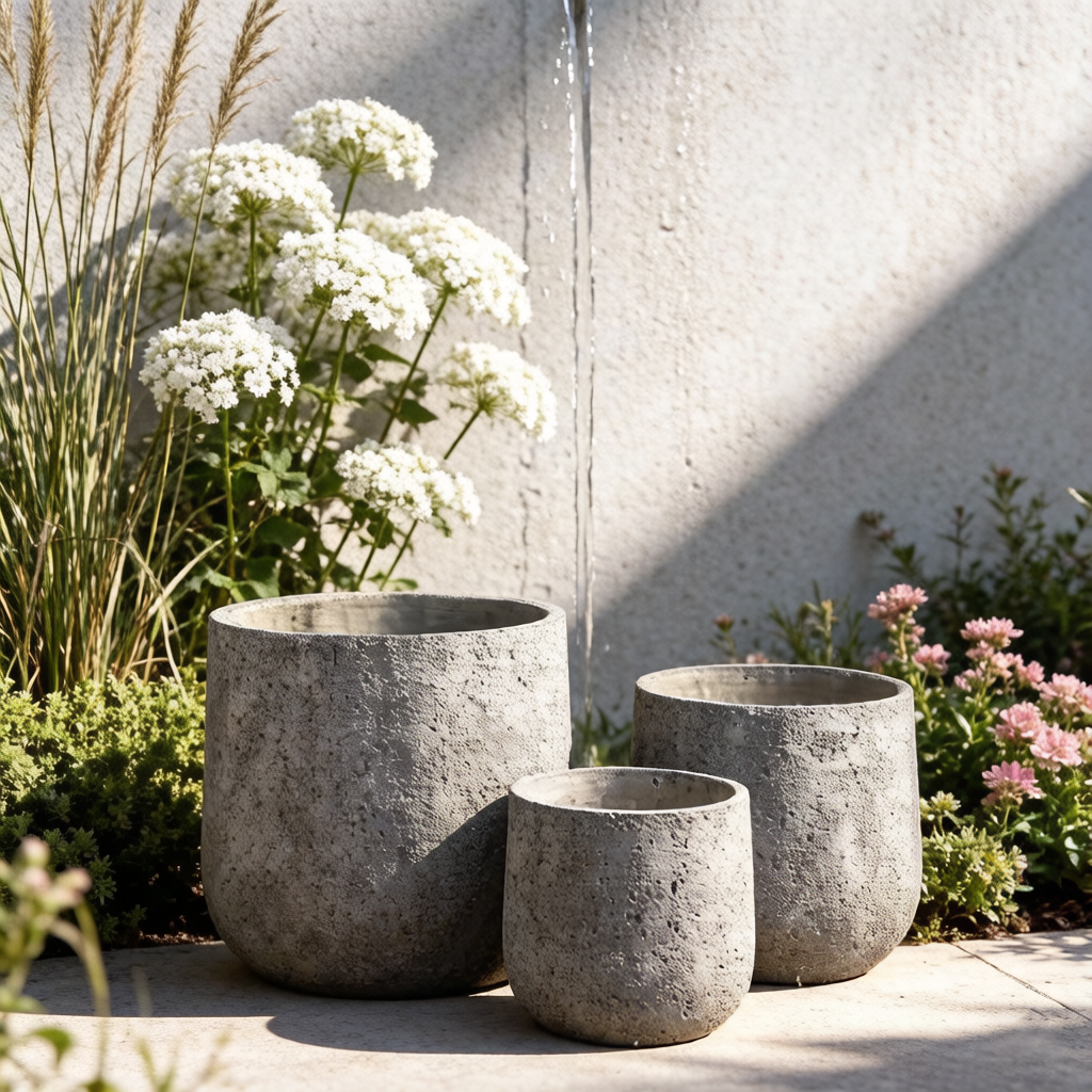 Custom Indoor Flower Pots Big Size Durable Fiber Clay Planters Large Outdoor Garden Pots & Planters