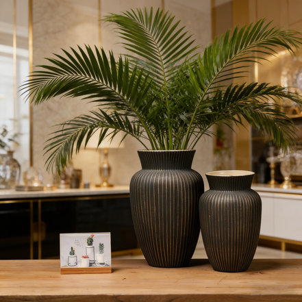 Keramik-Tischvase Hersteller Großhandel Neue Kunstvase Steinzeug Schwarze Vase
