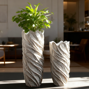 Fabrik Direktverkauf Bodenvase Große Sets Wohndekoration Haus Pflanzgefäß Antikweiß Fiberglas Große Bodenpflanzenvase