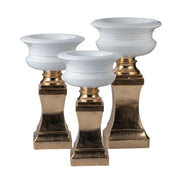 Creative Pedestal Vase White and Gold Vases for Flowers Home Decor Luxury Floor Vase