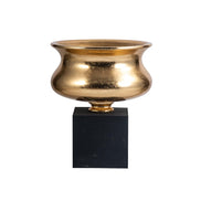 Einzigartiges Design Goldene Hochzeitsvase Innenbereich Gold Fiberglas Heimdeko-Vase