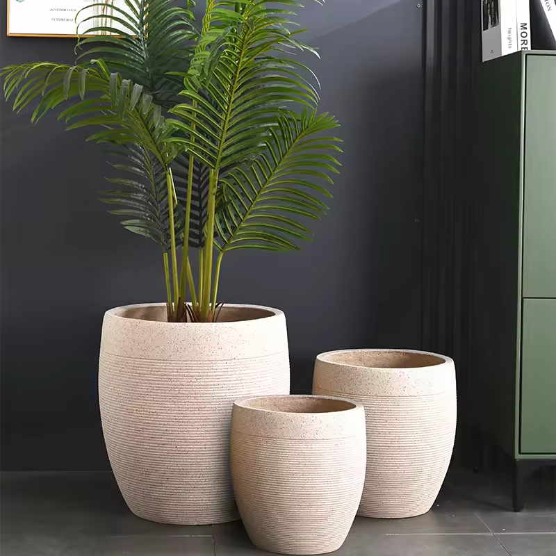 Große Pflanzkübel Fabrik Direktverkauf Große Blumentöpfe Pflanzgefäße Indoor Outdoor Heimdekoration Fiber Clay Gartenkübel