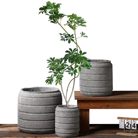 GRC Planters Large Cement Flower Pots Wholesale Indoor Outdoor Concrete Grey Planter