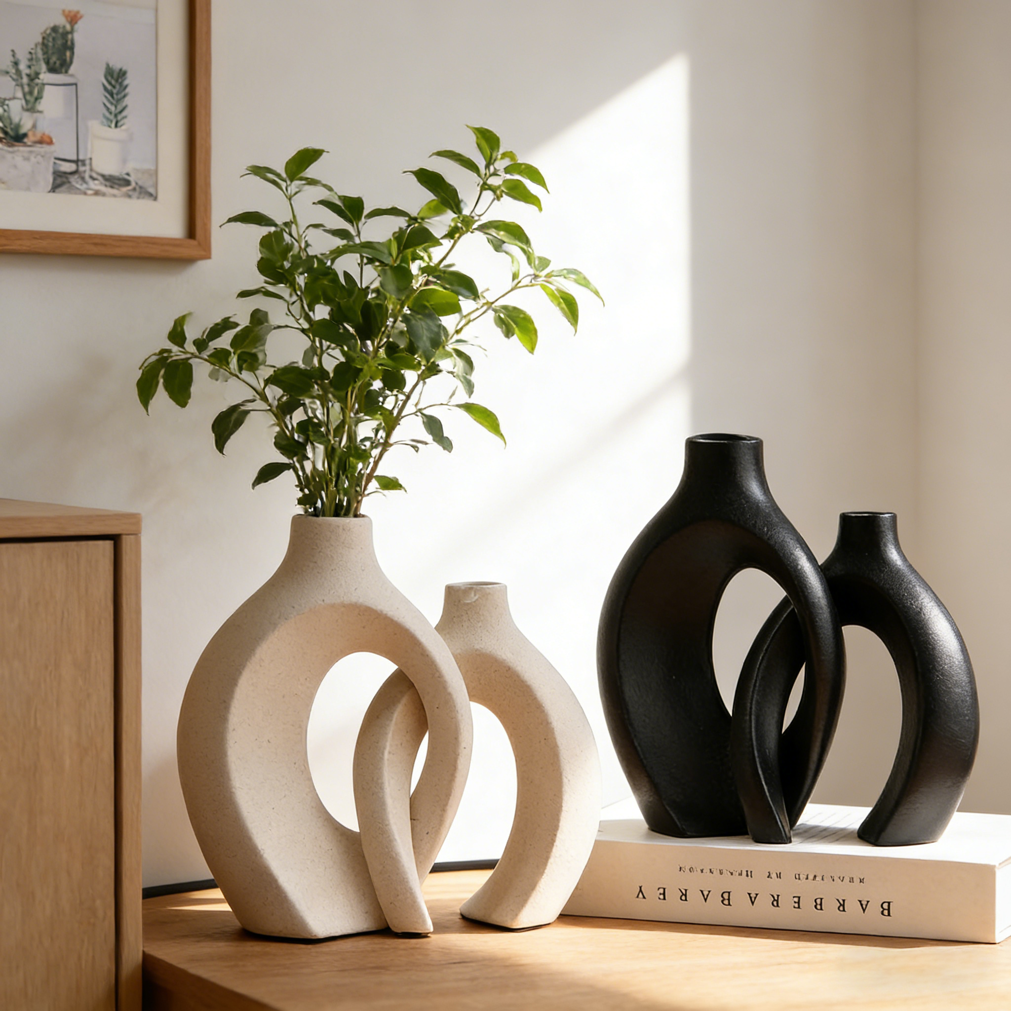Moderne umweltfreundliche Keramik-Steingut Blumenvase kreative Dekoration Fabrikgroßhandel