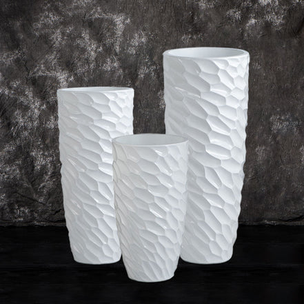 48 Zoll hohe Vase Wohndekoration 70 cm Fiberglas Innenpflanzgefäß 90 cm weiße Zylindervase große Vasen