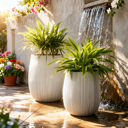 Individuelle umweltfreundliche Pflanzgefäße aus Faserzement mit Drainageloch für Pflanzen Blumen Garten Outdoor Dekoration Großhandel Modern