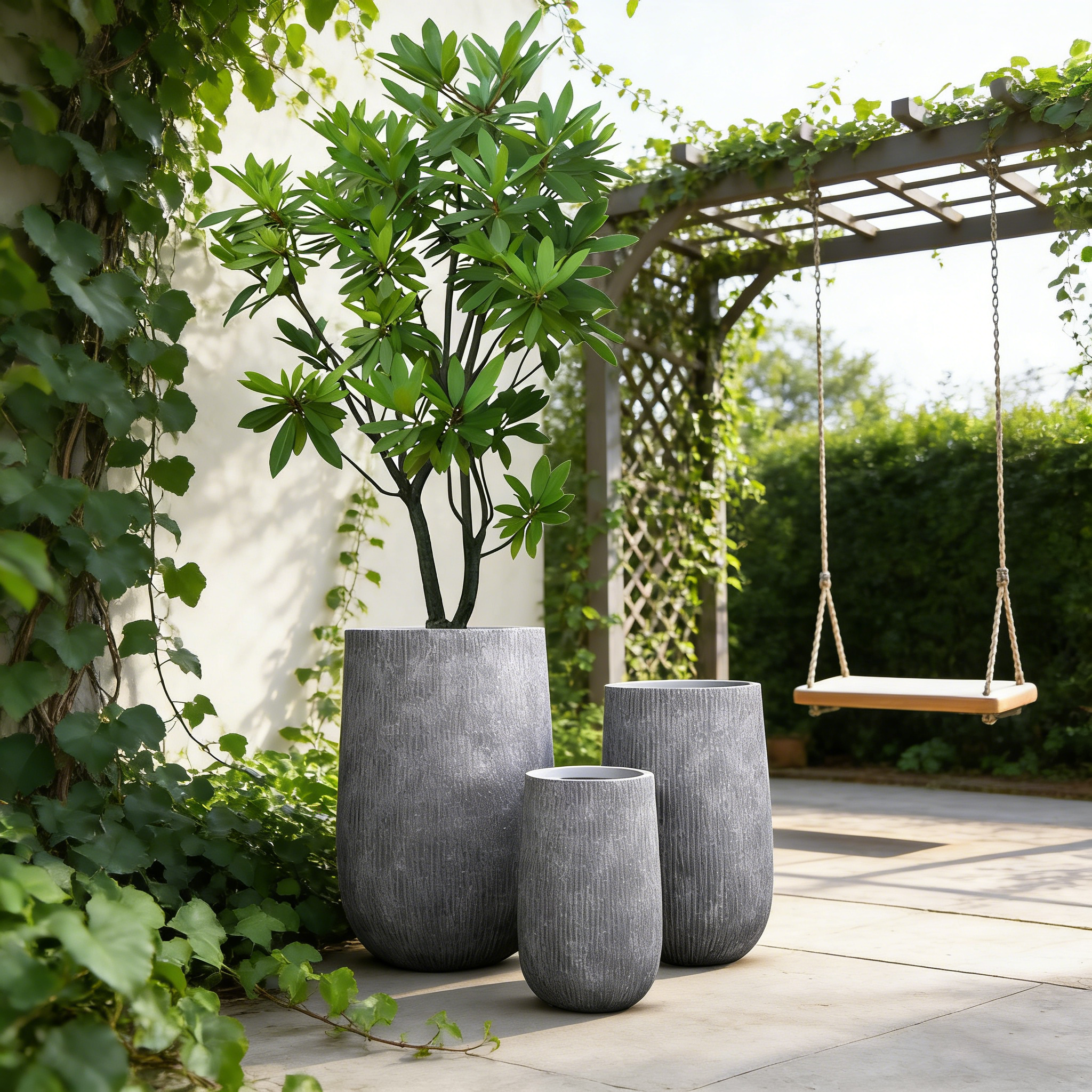 Large Plant Pots Manufacturer Wholesale Big Flower Pots Indoor Outdoor Fiber Clay Planter Pot for Plants
