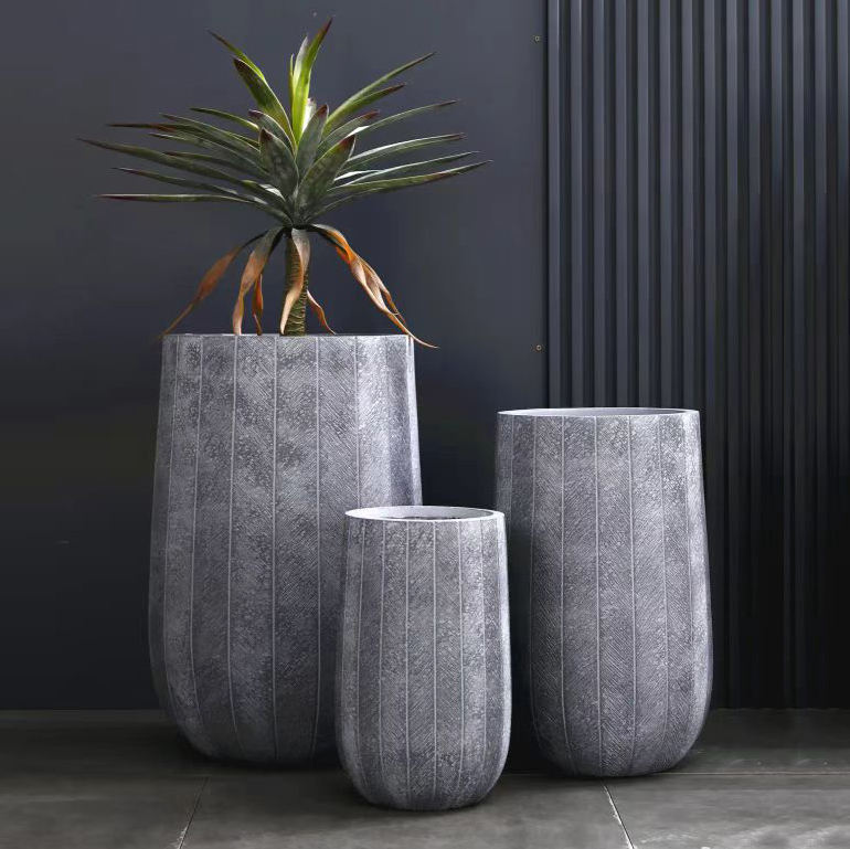 Dia 29 37 4bcm Big Plant Pot Factory Wholesale Large Flower Pot White Planters Outdoor Indoor Fiber Clay Planter Pot