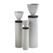 White Pedestal Stands for Flowers Home Wedding Party Rectangular Cylinder Fiberglass Plant Stand
