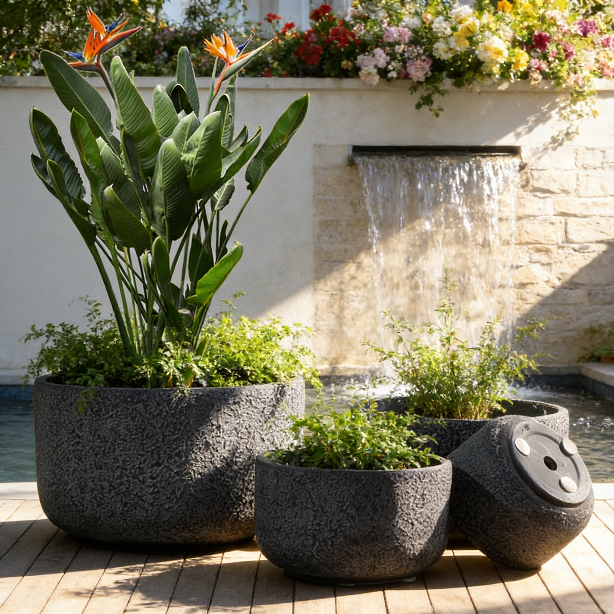 Blumentöpfe und Pflanzgefäße aus Magnesiumoxid, große Outdoor-Pflanzgefäße, Indoor-Tontöpfe für Pflanzen