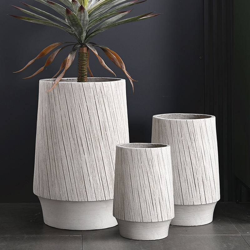 Dia 23/33/45cm Faser-Töpfe Großhandel Moderner Blumentopf Kreativer einfacher Tontopf Außen Innen Pflanzgefäß Groß Mittel Klein