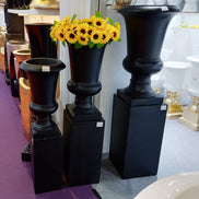 White Pedestal Stands for Flowers Home Wedding Party Rectangular Cylinder Fiberglass Plant Stand