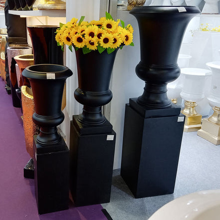 White Pedestal Stands for Flowers Home Wedding Party Rectangular Cylinder Fiberglass Plant Stand
