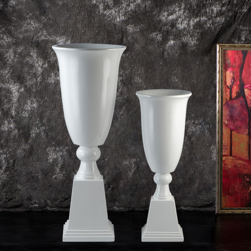 Classic Trumpet Flower Vases for Weddings Centerpiece 48 Inch Tall White Urn Vase Decoration Mariage