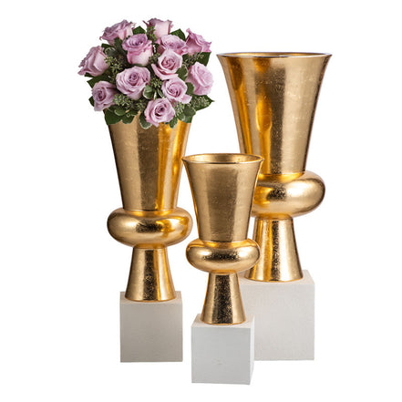 Luxury Gold Flower Vase 120cm Tall Flower Shape Big Vases for Home Decor Vases