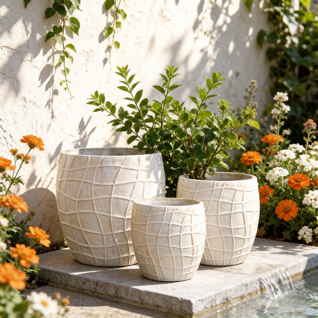 Big Outdoor Pot for Trees Factory Wholesale Plant Pots Large Size Indoor Outdoor Fiber Flower Pots Planters