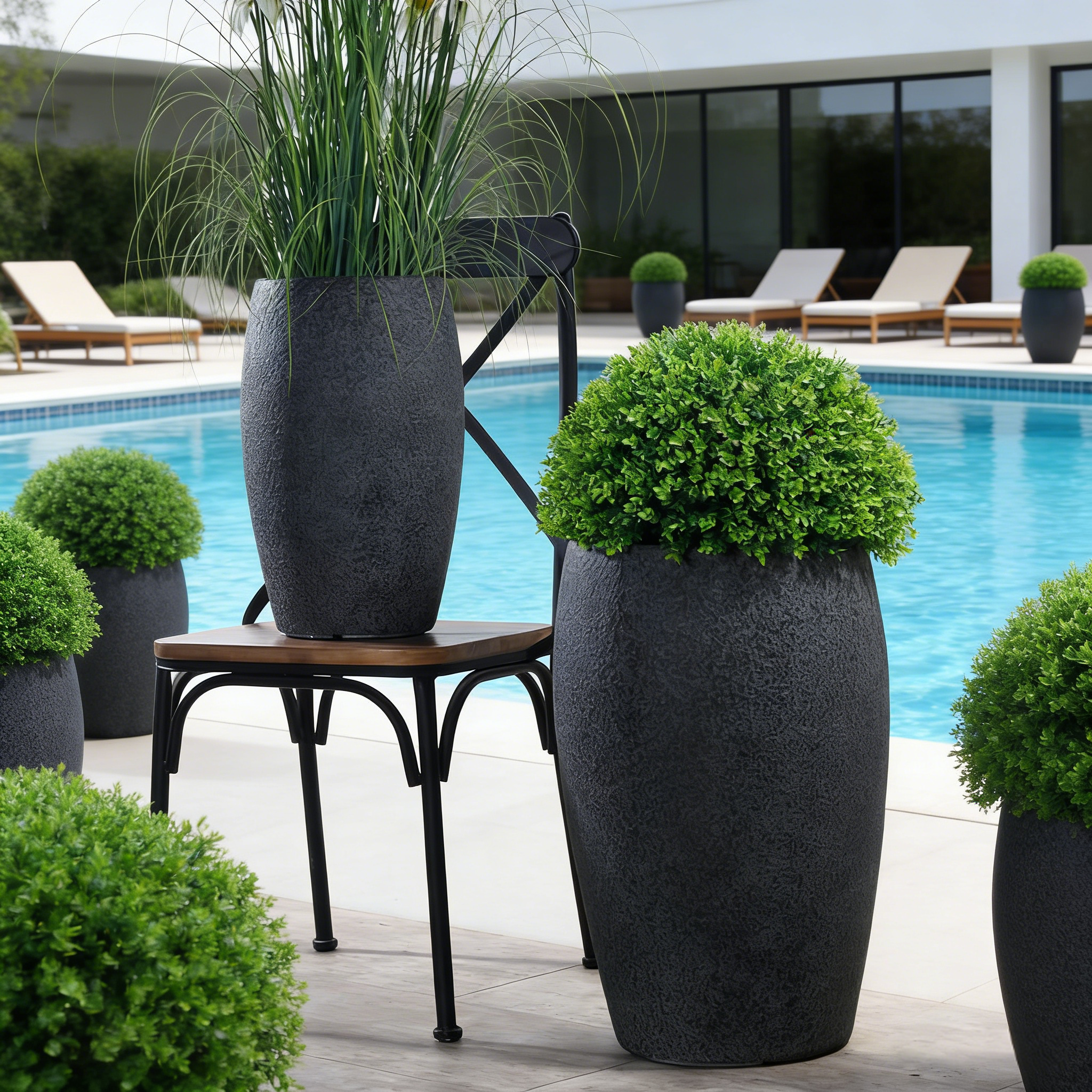Cheap Plant Pots Simple Style Clay Big Plant Pot Indoor Outdoor Entrance Tall Planter