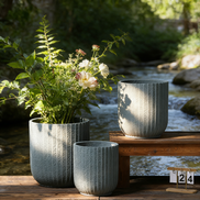 Zement-Pflanzgefäße für Innenpflanzen, Übertöpfe, große Garten-Beton-Dekor-Blumentöpfe, handgemacht