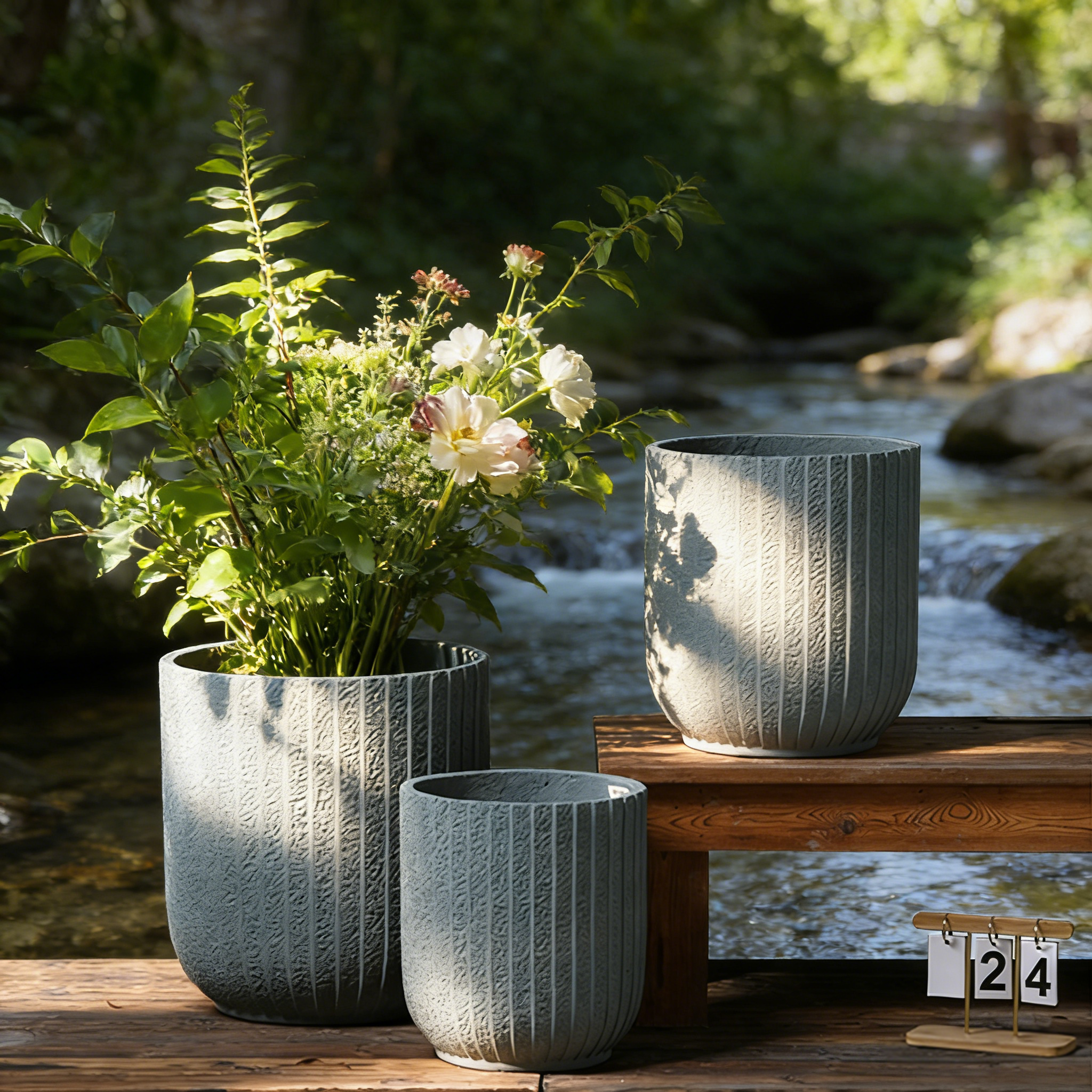 Zement-Pflanzgefäße für Innenpflanzen, Übertöpfe, große Garten-Beton-Dekor-Blumentöpfe, handgemacht