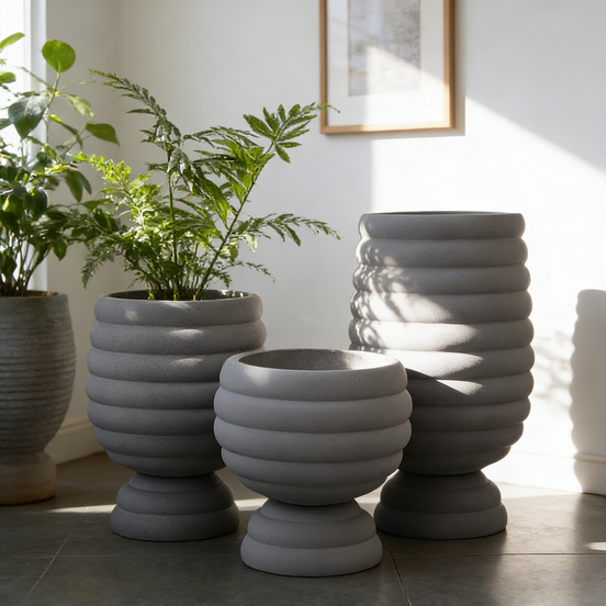Unique Shape Flower Pots Planters Home Decor Tall Planter Pots Indoor Outdoor Fiber Clay Large Plant Pots