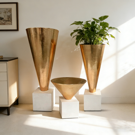 50/80/100厘米现代装饰小号花瓶婚礼中心白色和金色花瓶豪华玻璃纤维婚礼花瓶