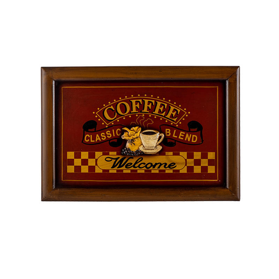 Vintage Coffee Sign Antique Wooden Painted Wall Hanging Cafe Wall Decoration Personalized Custom Plaque