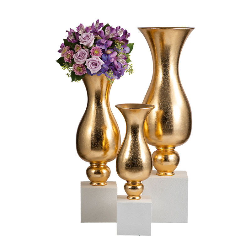 Luxury Gold Flower Vase 120cm Tall Flower Shape Big Vases for Home Decor Vases