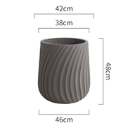 Großhandel 48cm hohe, tonnenförmige, umweltfreundliche Pflanztöpfe für den Innen- und Außenbereich aus grauem Faserlehm für Haus & Garten