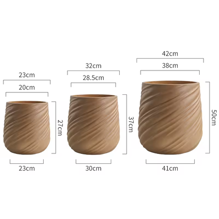 Outdoor Indoor Big Pots for Plants 50cm Tall Flower Pot Wholesale Price Fiber Planter Pots