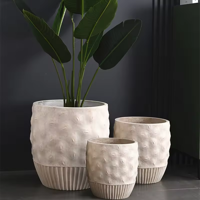 Großhandel umweltfreundliche Fiberglas-Blumentöpfe & Pflanzgefäße Große Größe für den Innen- und Außenbereich Langlebig & Atmungsaktiv
