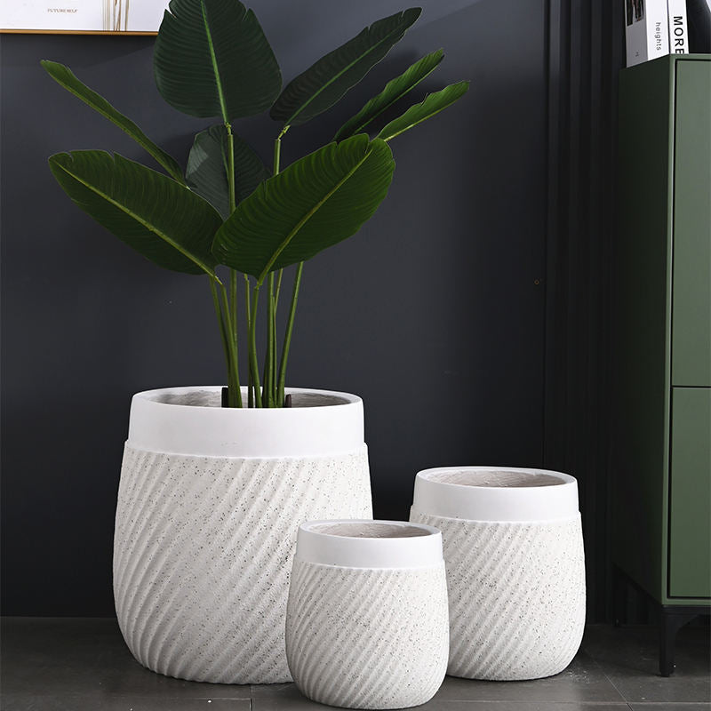 33/43/57cm Großer Blumentopf Hohe Pflanzgefäße Innen Außen Pflanzgefäße und Töpfe Fabrik Großhandel Fiberclay Töpfe für Pflanzen