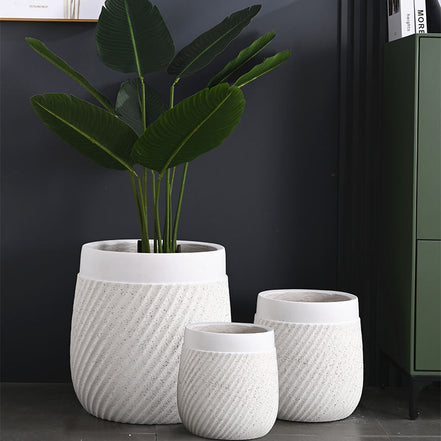 33/43/57cm Großer Blumentopf Hohe Pflanzgefäße Innen Außen Pflanzgefäße und Töpfe Fabrik Großhandel Fiberclay Töpfe für Pflanzen