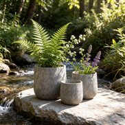 Custom Indoor Flower Pots Big Size Durable Fiber Clay Planters Large Outdoor Garden Pots & Planters