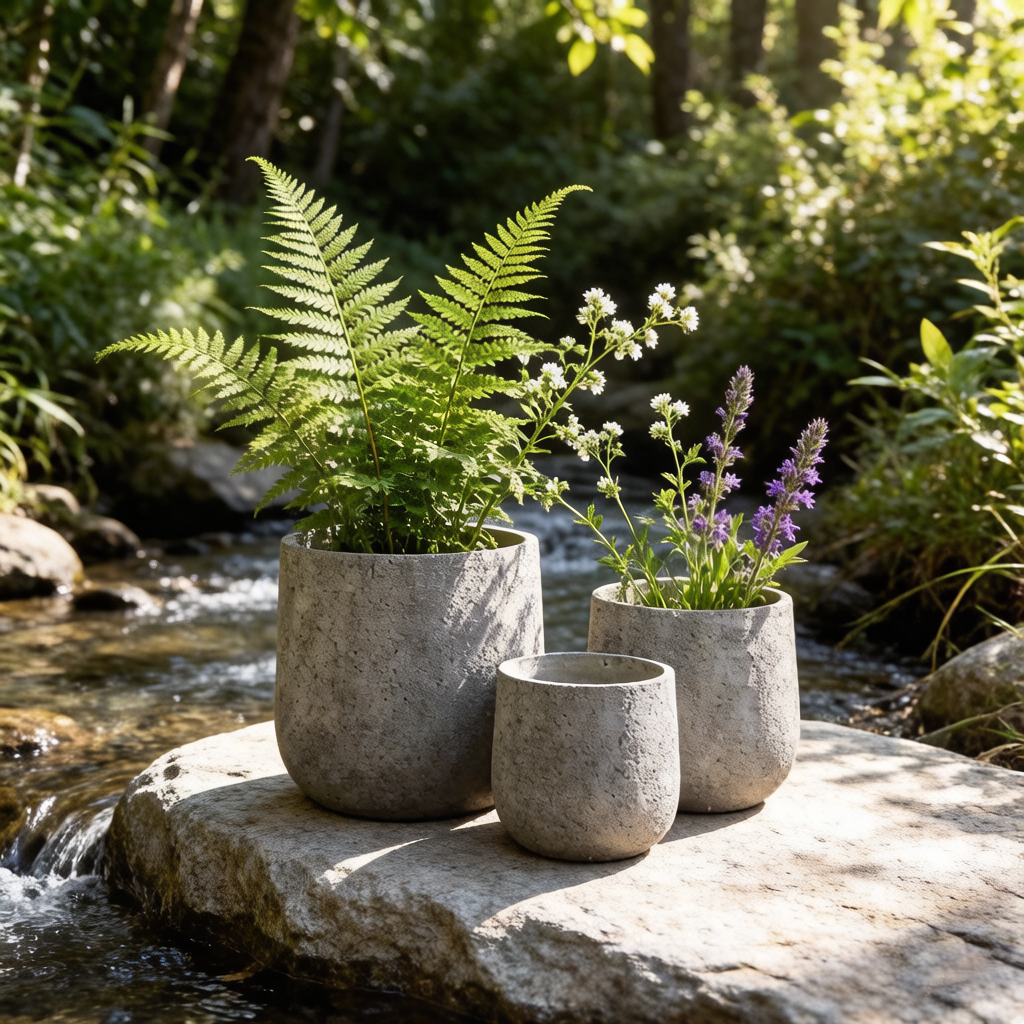 Custom Indoor Flower Pots Big Size Durable Fiber Clay Planters Large Outdoor Garden Pots & Planters