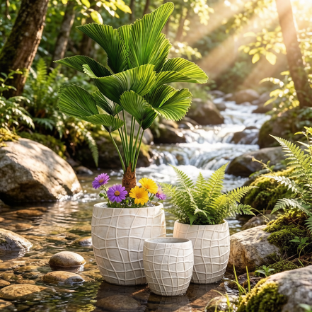Big Outdoor Pot for Trees Factory Wholesale Plant Pots Large Size Indoor Outdoor Fiber Flower Pots Planters