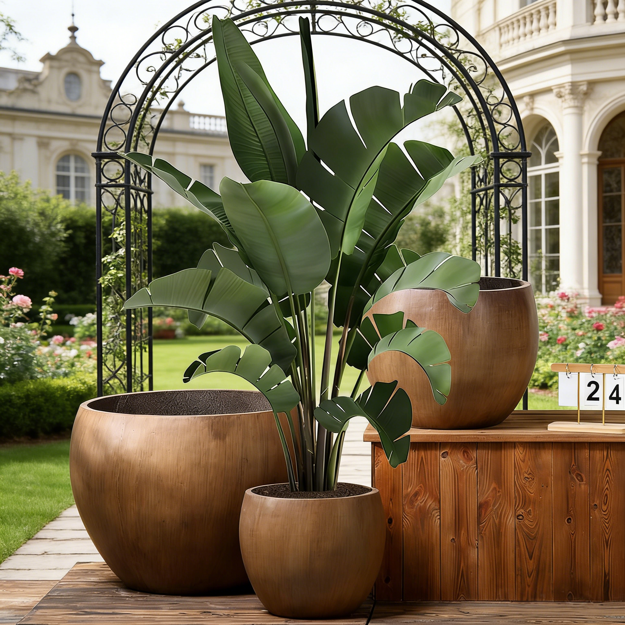 Cement Concrete Flower Pot Planter Factory Wholesale Large Eco-Friendly Garden Pots with Drainage Hole for Outdoor & Indoor Use